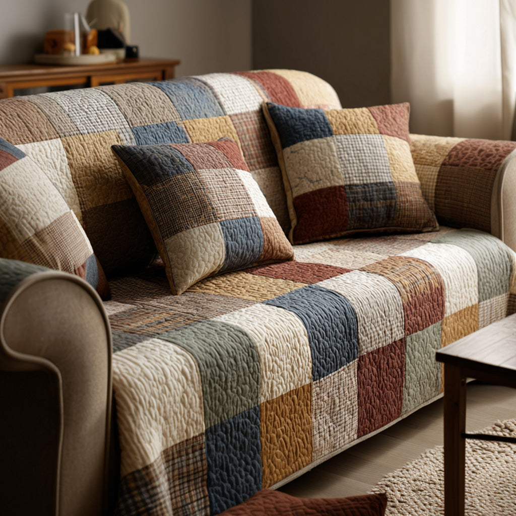 Prešivan pokrivač za sofu Farmerski patchwork
