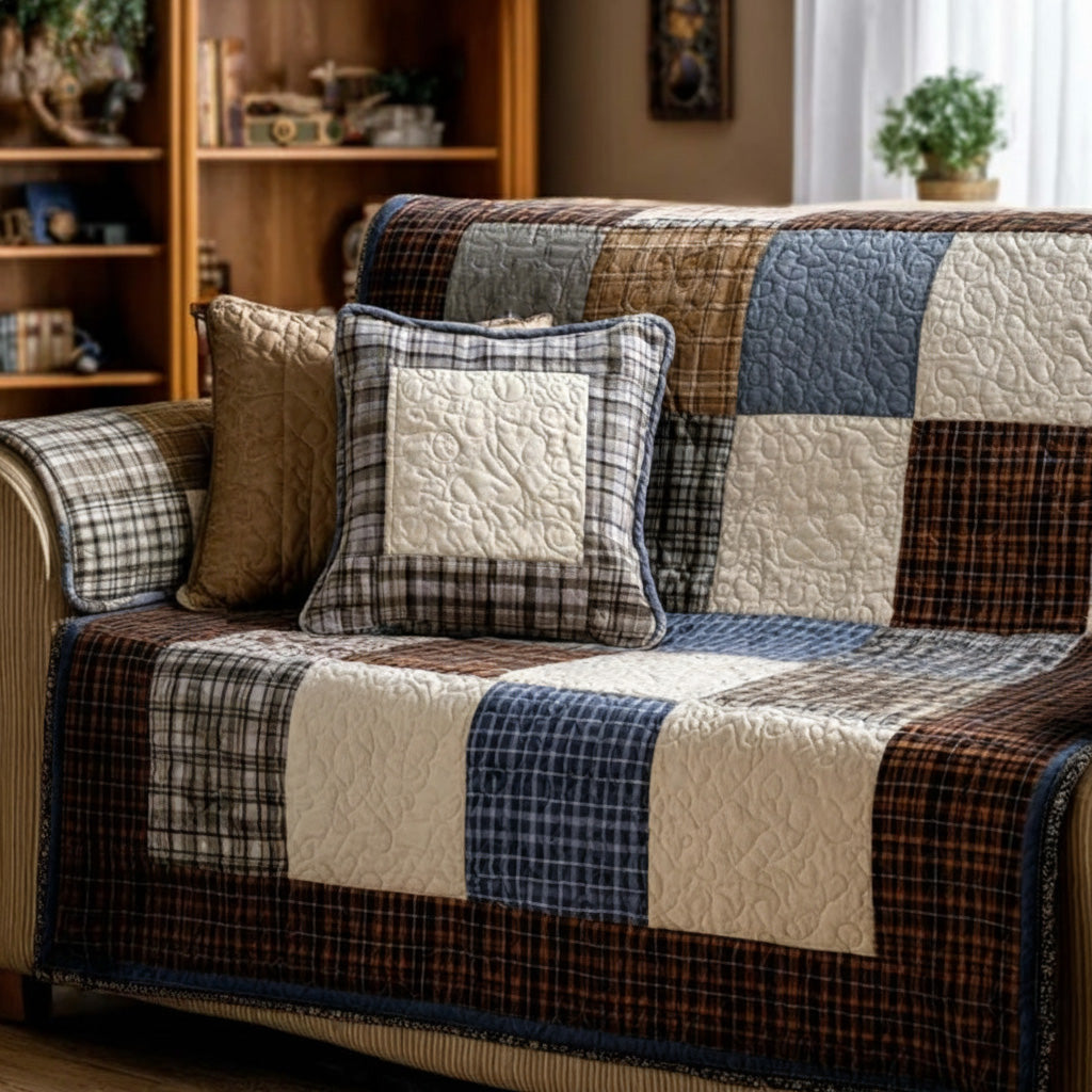 Prešivan pokrivač za sofu Farmerski patchwork